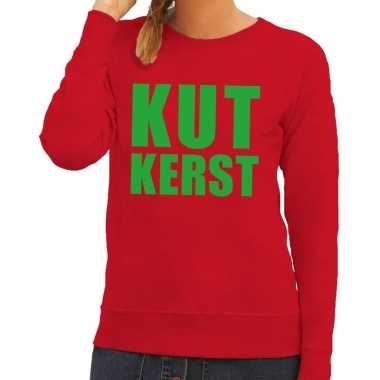 Foute foute kersttrui kut kerst rood voor dames