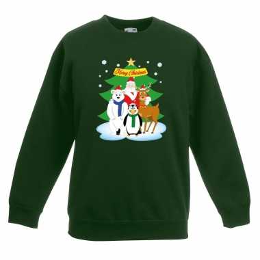 Foute kersttrui kerst vriendjes groen kinderen