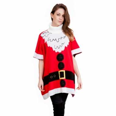 Foute kersttrui kerstman dames poncho
