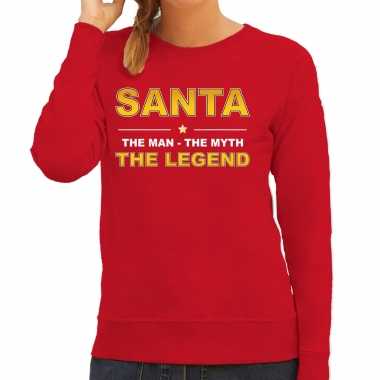 Santa foute kersttrui sweater / outfit / the man / the myth / the legend rood voor dames