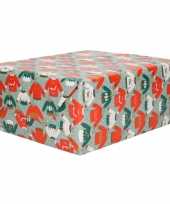 2x rollen kerst inpakpapier cadeaupapier blauw 2 5 x 0 7 meterfoute