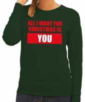 Foute foute kersttrui all i want for christmas is you groen dames