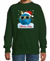 Foute foute kersttrui sweater coole kerstbal groen voor jongens