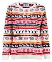 Foute kersttrui dames met nordic print en hert