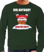 Grote maten foute foute kersttrui outfit did anybody hear my fart groen voor heren