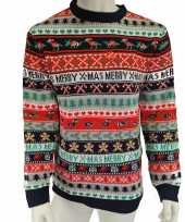 Kabel foute kersttrui merry x mas met lichtjes lampjes voor volwassenen