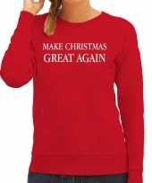 Make christmas great again foute kerst sweater foute kersttrui rood voor dames